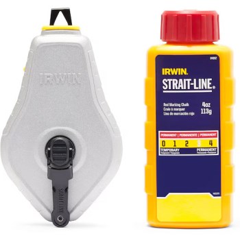 Irwin Strait-Line Classic Aluminum Chalk Reel, Red - 100 Ft