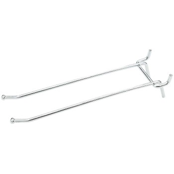 Straight Double Pegboard Hook, Zinc ~ 6 inch