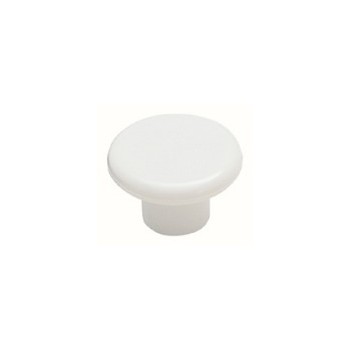 Knob - White Plastic - 1.25 inch