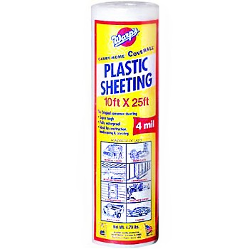 Clear Plastic Sheeting, 10' x 25' x 4 mil 