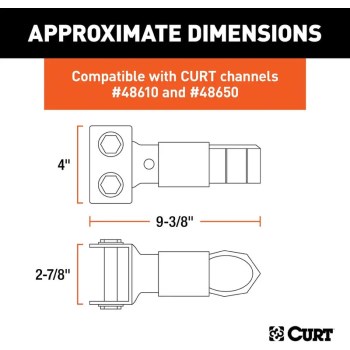 Curt Channel-Mount Coupler with Sleeve-Lock - 2", 7,000 Lb, Black
