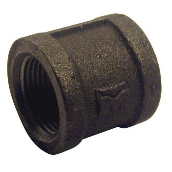 Malleable Iron Coupling, Black - 3/4" FPT