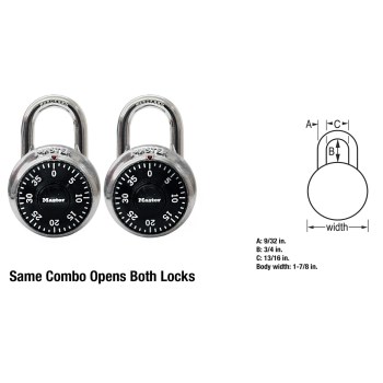 Masterlock 1500t Twin Pack Combo Lock