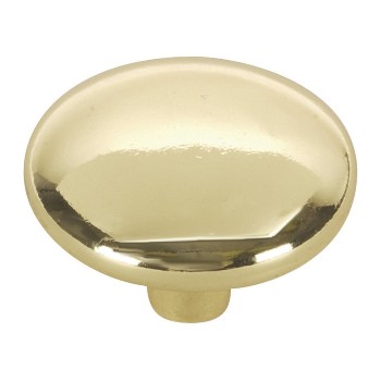 Hardware House  599852 Round Cabinet Knob, Brass 1 1/4 inch