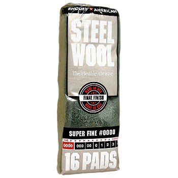 Steel Wool Pads,  #0000 Super Fine  ~ 16 Pads/Pack