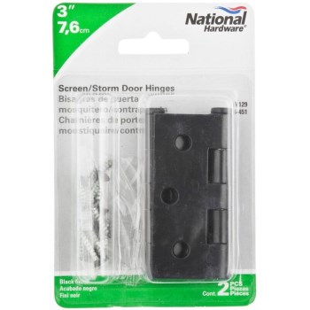 Screen/Storm Door Hinge, Black - 3" x 2-1/2"