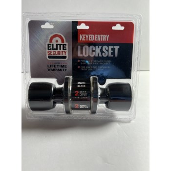 Keyed Entry Tulip Lockset, Matte Black