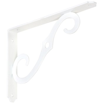 Ornamental Shelf Bracket, Antique White - 8" x 5-1/2"