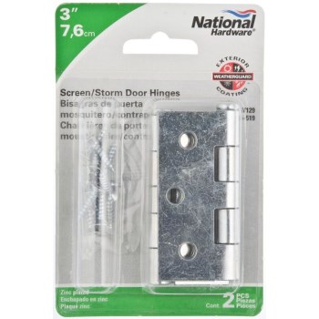 Zinc Screen-Storm Door Hinges ~ 3" x 2.5"