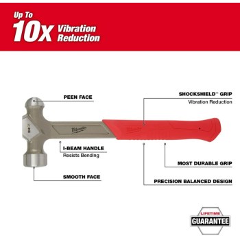 Milwaukee Steel Ball Peen Hammer - 24 oz