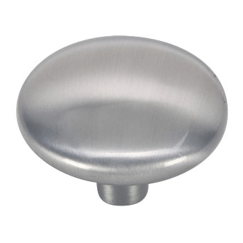 Round Cabinet Knob, Satin Nickel 1 1/4 inch
