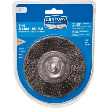 Century Drill &amp; Tool   76443 4in. Fine Radial Brush