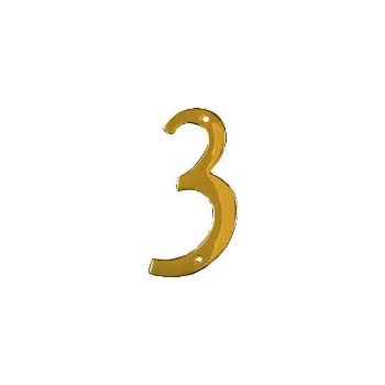 Solid Brass/Pb #3 House Number,Visual Pack 1901 4inches