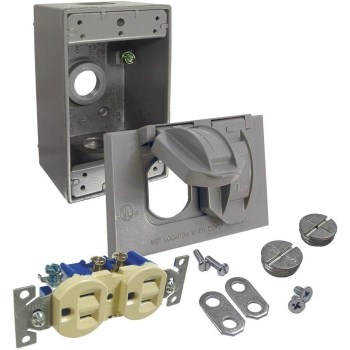 Weatherproof Outlet Kit, 1-Gang - Gray