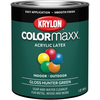 Krylon COLORmaxx Paint 5642, Hunter Green, Quart 
