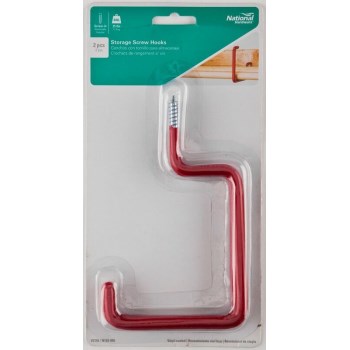 Vinyl Coated Large Storage Hook,  Red  ~ 7 3/16 x 4 3/16"