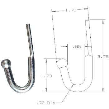 National 220533 Tarp/Rope Tie-Down Anchor Hook ~ Zinc 