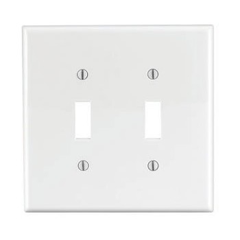 Leviton 002-PJ2-W Two-Toggle Switch Plate - ~ White