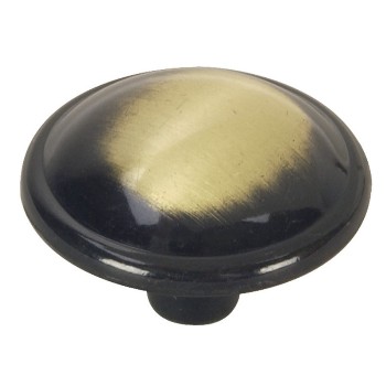Round Cabinet Knob, Antique Brass 1 1/4 inch