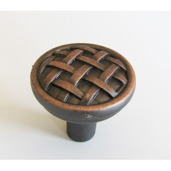 Basket Weave Knob, Oil Rub'd Bronze ~ 1-3/8"