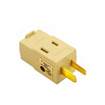 Polarized Tri-Plug Cube Tap, Ivory ~ 15A-125V