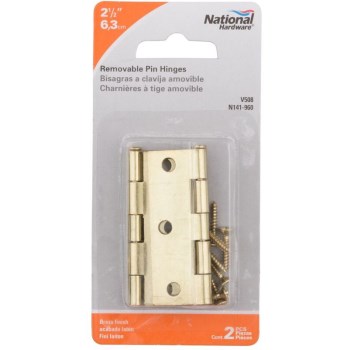 Loose Pin Hinges, Brass Finish ~ 2.5 inches
