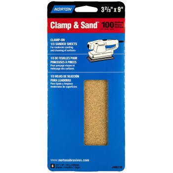 Norton 076607483102 Handy Pack Sanding Sheet, 100 Grit ~ 3 2/3 X 9 Inch