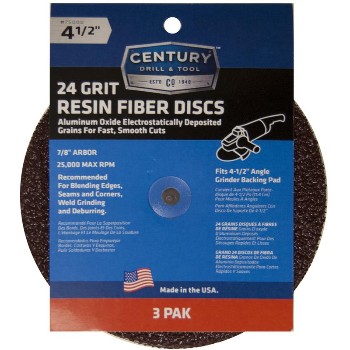 Century Drill & Tool   75000 3pk 4-1/2in. 24g Sand Disc