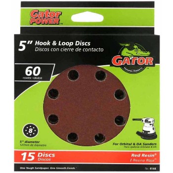 Ali Industries 4144 Hook & Loop Sanding Disc, 60 Coarse Grit ~ 5"