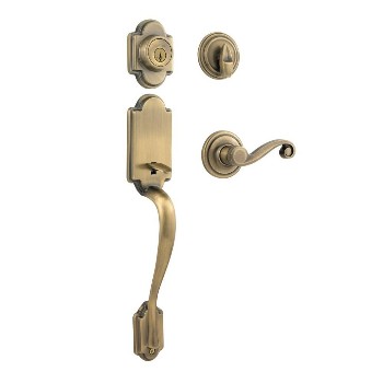 Kwikset 98001 095 Handleset ArlingonLido Series Lever wSmartKey Antique Brass