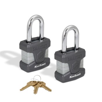 SmartKey Padlock, Keyed Alike - 2" Body, 1-1/2" Shackle, 2pk