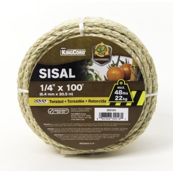 Mibro Group   300161 1/4in. X100ft. Tw Sisal Rope