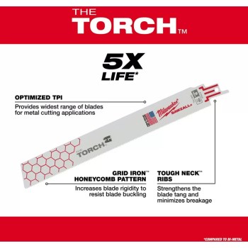 Milwaukee Torch Reciprocating Blades - 9", 18 TPI