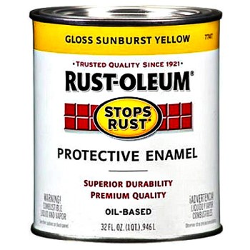 Rust-oleum 7747502 Stops Rust Protective Enamel, Sunburst Yellow Gloss~ Quart