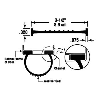 Metal Garage Door Bottom Seal - 16'