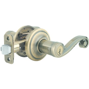 Lido Entry Lever Lock ~ Antique Brass
