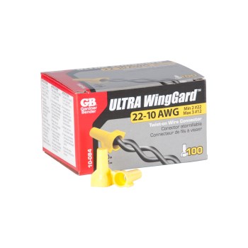 WingGard Wire Connector, Yellow - #22-#10 AWG (100pk Box)