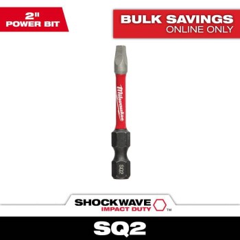 #2   Milwaukee Shockwave Square Recess Bit   2"