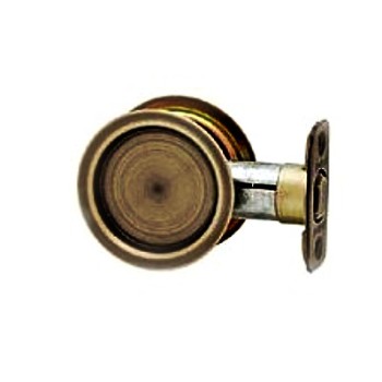 Round Pocket Door Lock/Passage - Oil Rubbed Bronze Finish