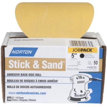 Norton 076607492388 Stick and Sand Disc, 80 Grit ~ 5" 