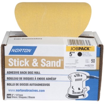 Norton 076607492388 Stick And Sand Disc, 80 Grit ~ 5"