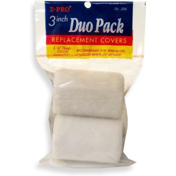 Roller Cover, Draylon, 1/4" Nap - 3", 2pk