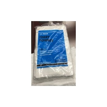 12pk White Terry Towel