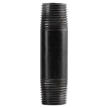 Black Pipe Nipple - 1-1/4" x 6"