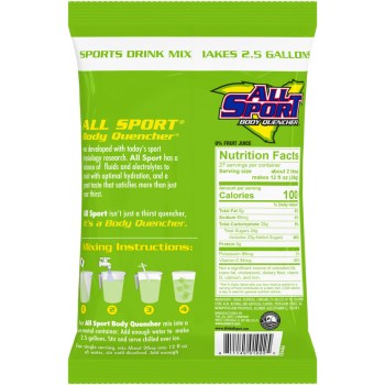 All Sport Electrolyte Drink Powder, Lemon Lime - 2.5 Gal