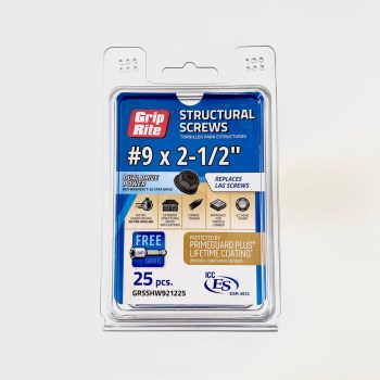 Grip Rite Structural Screw - #9 x 2-1/2"  (25 pack)