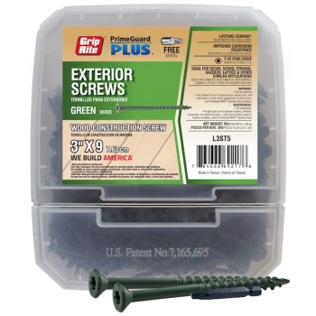 Grip-Rite Exterior Screw, Green - #9 x 3", 5 Lb