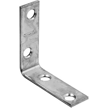 Corner Brace, Zinc Plated Steel  ~ 2" x 5/8"