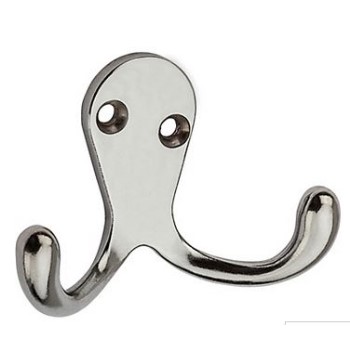 Satin Chrome  Double Clothes Hook, Visual Pack 163 