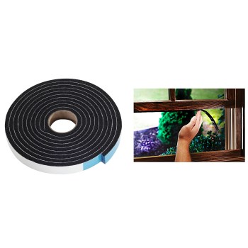 Marine & Automotive Weatherstrip/Sponge Tape, Black  ~ 1/4" H x 3/4" W x 10 Ft L 